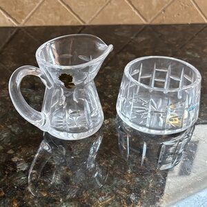 Waterford Crystal Cut Glass Creamer and Sugar Set